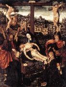 CORNELISZ VAN OOSTSANEN, Jacob Crucifixion with Donors and Saints fdg oil on canvas